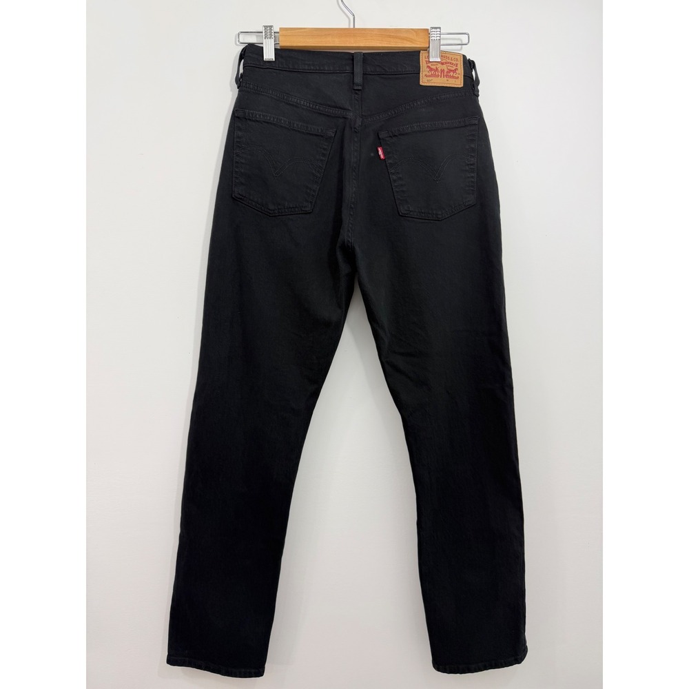 Levis 501 Original Fit Jean Womens 28x30 Black Straight Leg High Rise 12501-0494